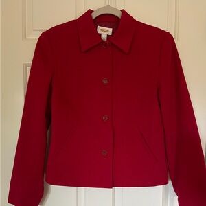 Talbots Red Blazer Office Lady Suit Size 4 Holiday
